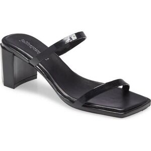NWOT Jeffrey Campbell Black Patent Jamm-3 Jelly Slide Heeled Sandal - 7